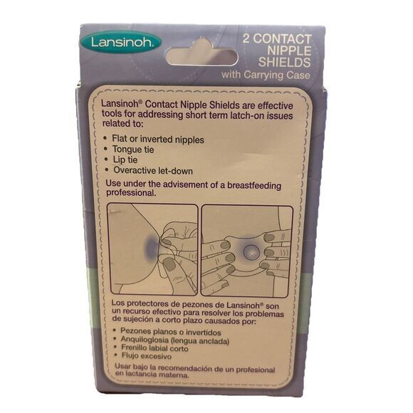 Lansinoh Contact Nipple Shields 2 Ct w/ Protective Case Size 2 24mm Silicone - Picture 4 of 6